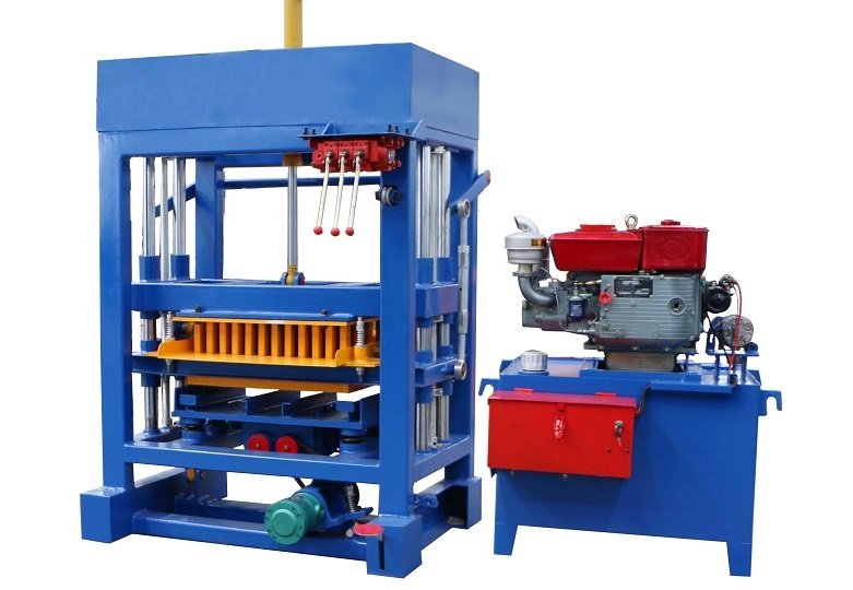 4 28 high quality diesel engine semi automatic fly ash paving block making machine