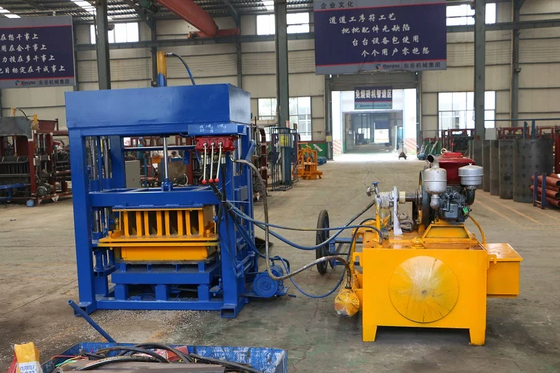 4 28 diesel engine semi automatic fly ash paving block making machine4